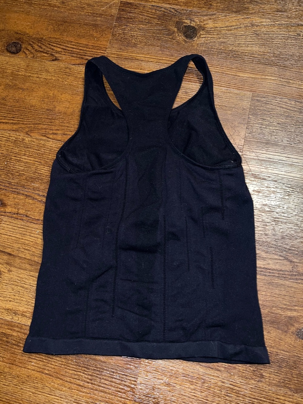 Reebok Black Seamless Fitted Racerback Athletic Stretch Sporty Tank Top Size L - Picture 3 of 7